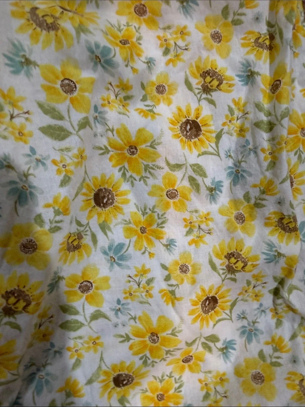 Old Navy Yellow Sunflower Floral Peasant Blouse, Like New, Size L